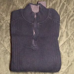 QUARTER ZIP MOCK NECK SWEATER M